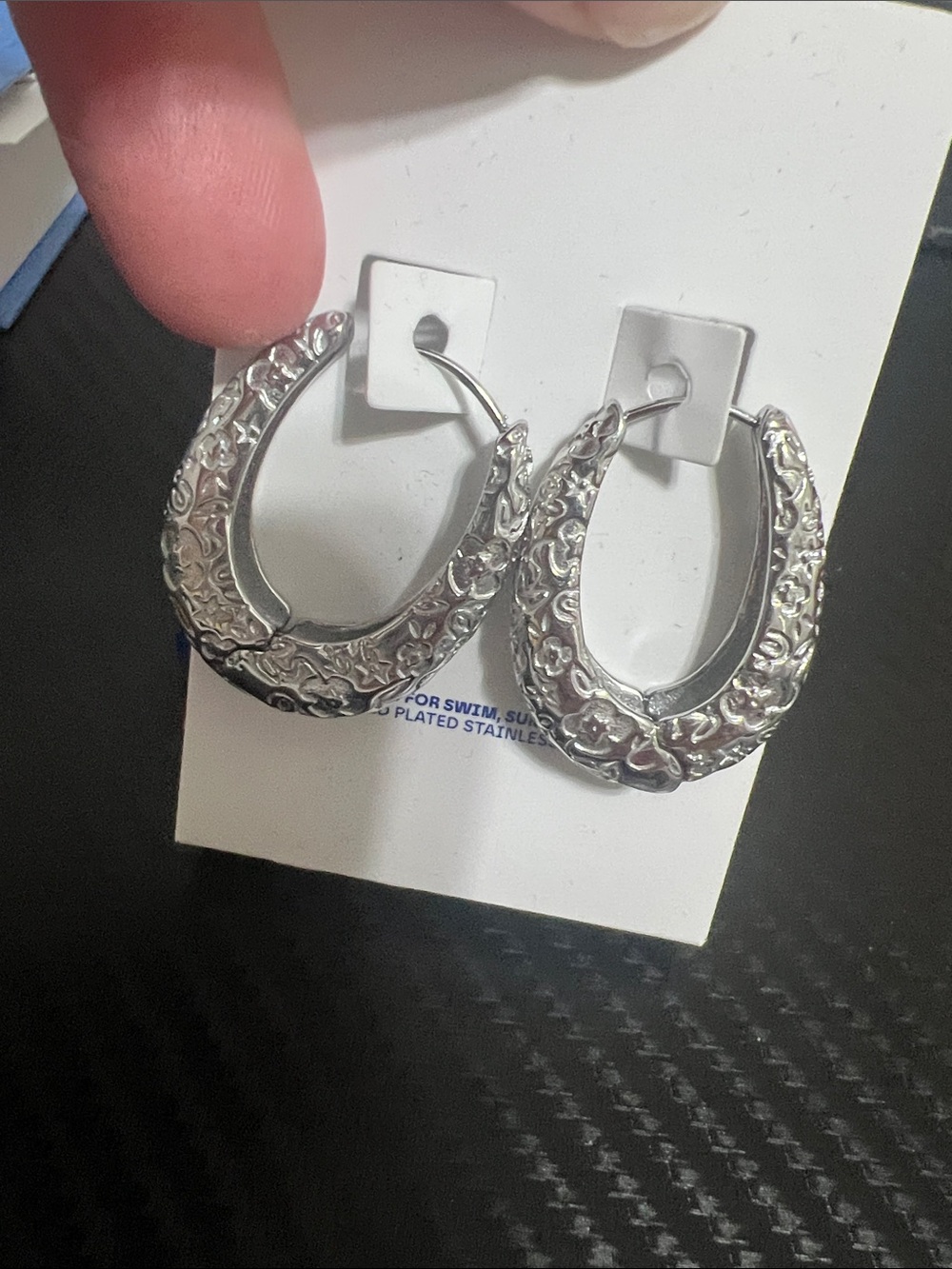 Harper Silver Textured Sculpted Hoop Earrings